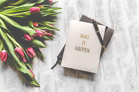 Make It Happen Book With Black Stylus, background image, ballpen HD wallpaper