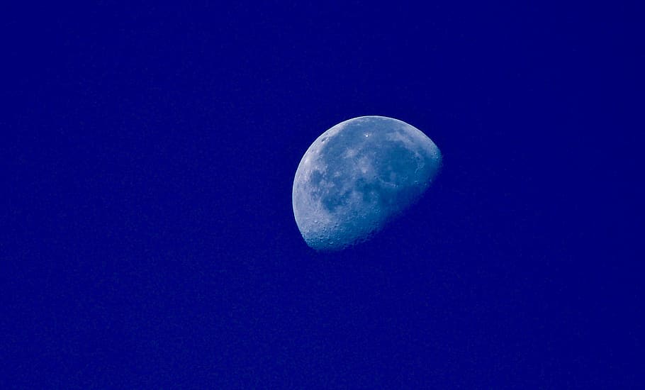 germany, frankfurt, moon, space, astronomy, night, sky, blue HD wallpaper