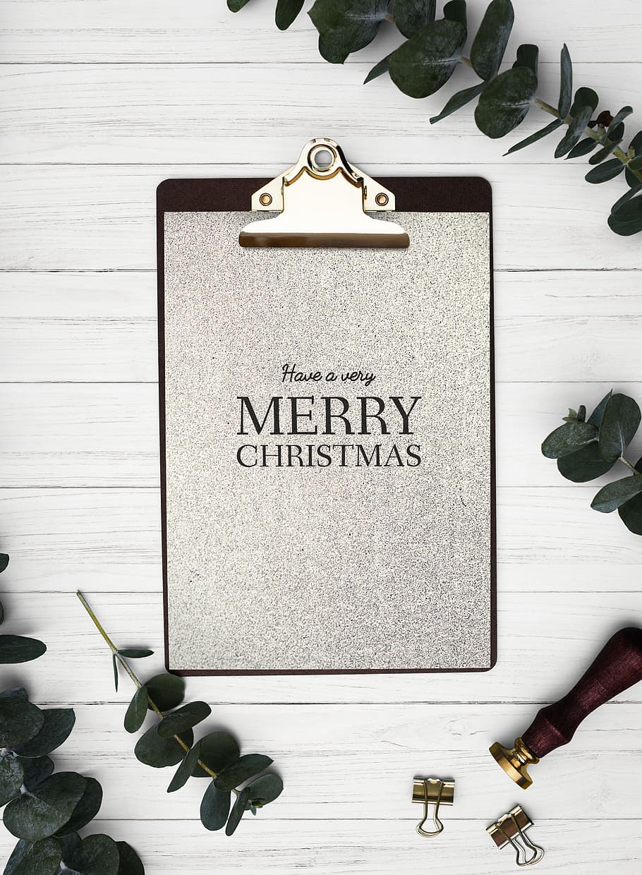 Merry Christmas Text on White Wooden Wall, blank, board, celebrate