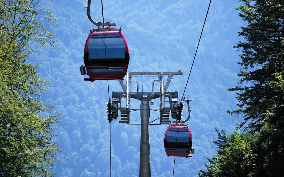 landscape, mountain, mountains, summer, the gondola, gondolas HD wallpaper
