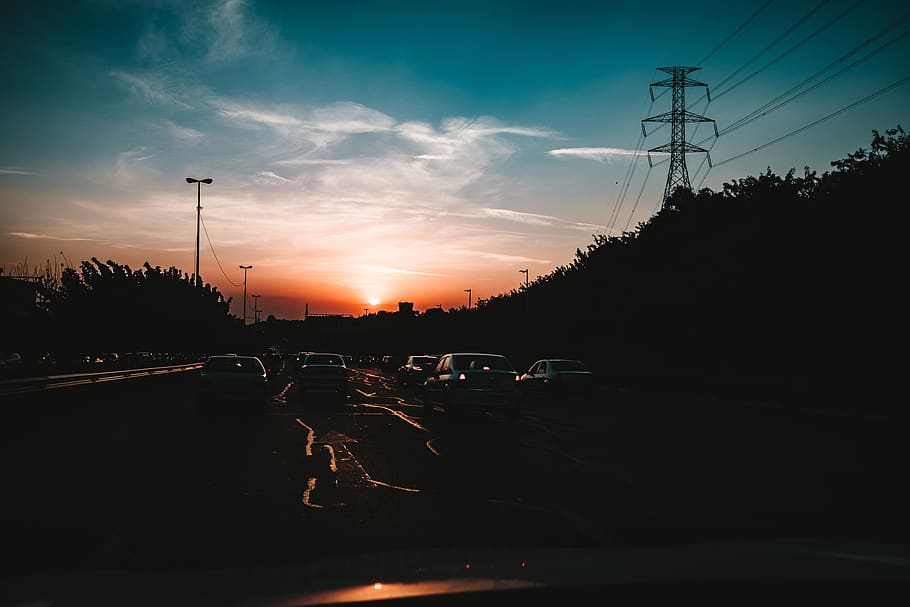 iran, sky, car, sunset, motor vehicle, mode of transportation HD wallpaper