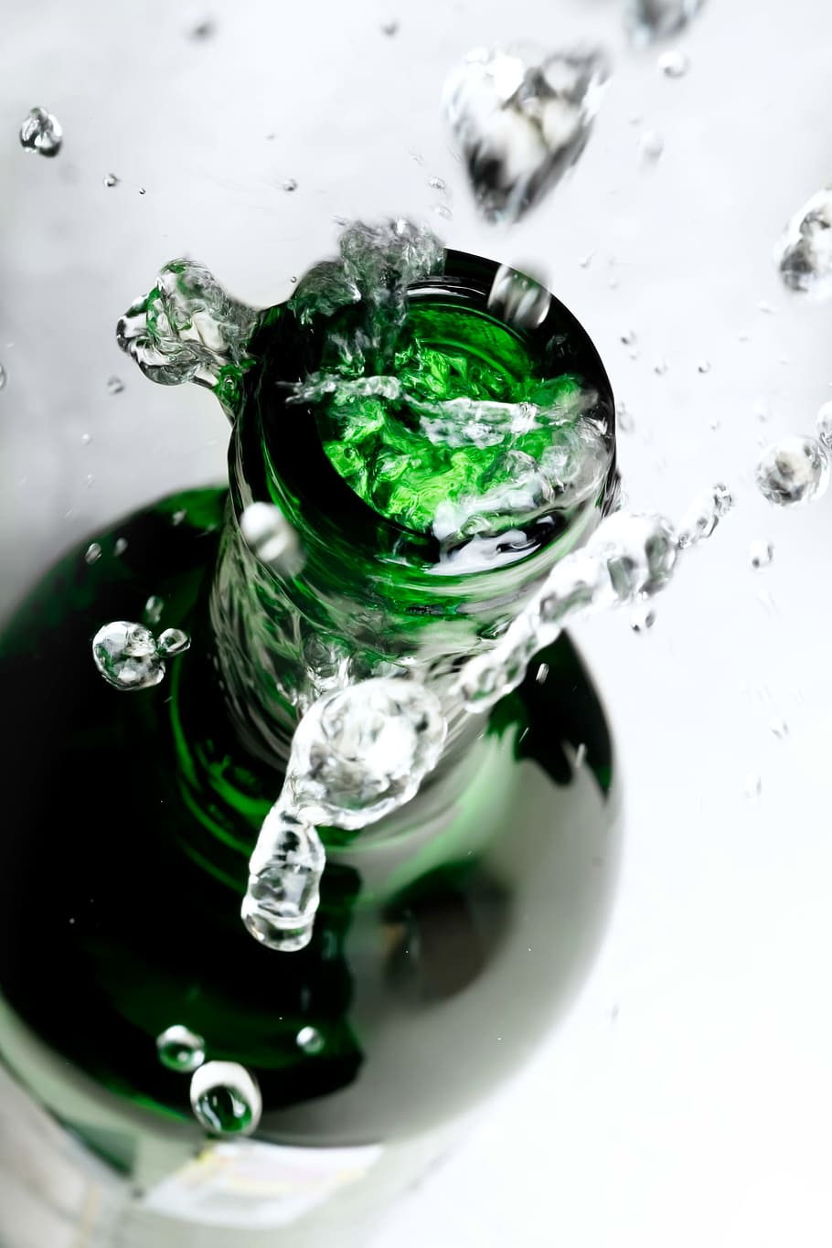 water, bottle, drop, white, splash, isolated, drops, clean HD wallpaper
