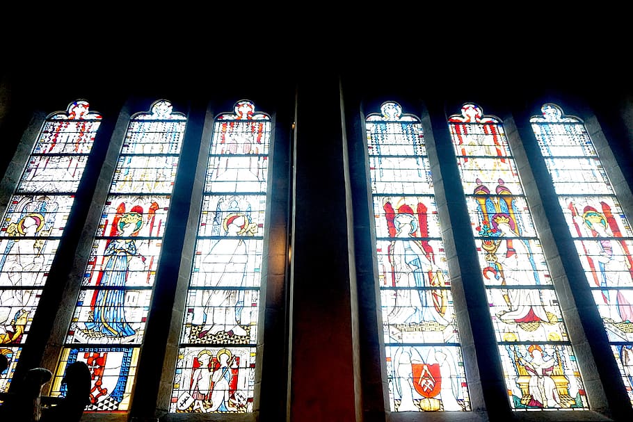 italy, windows, stained glass, glass - material, low angle view HD wallpaper