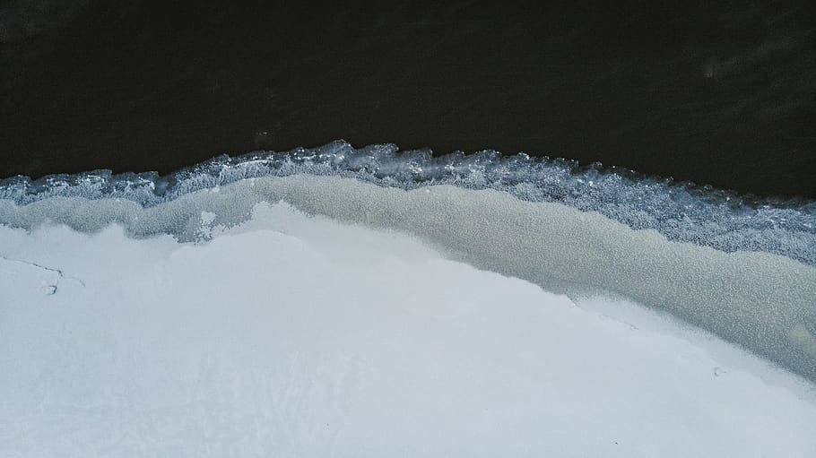 snow covered seashore, ice, nature, outdoors, mountain, land HD wallpaper