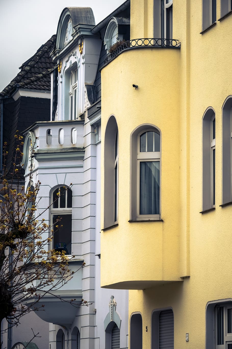 bay window, house facade, architecture, building, city, urban HD wallpaper