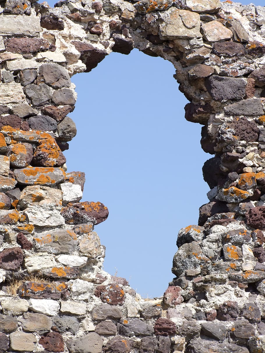 hole, wall, pierre, clear sky, no people, solid, day, rock HD wallpaper