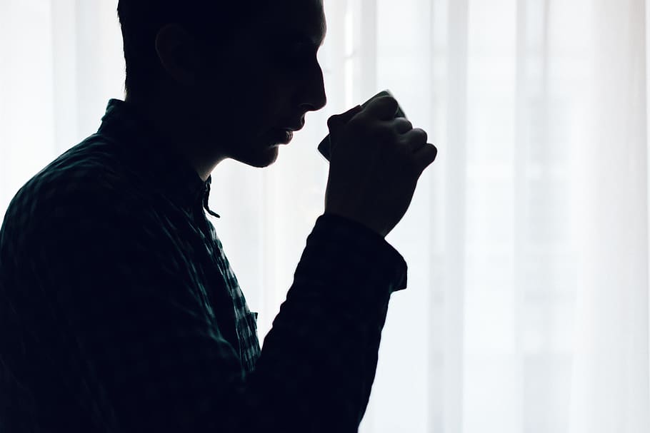 coffee, drink, drinking, indoors, real people, one person, side view HD wallpaper