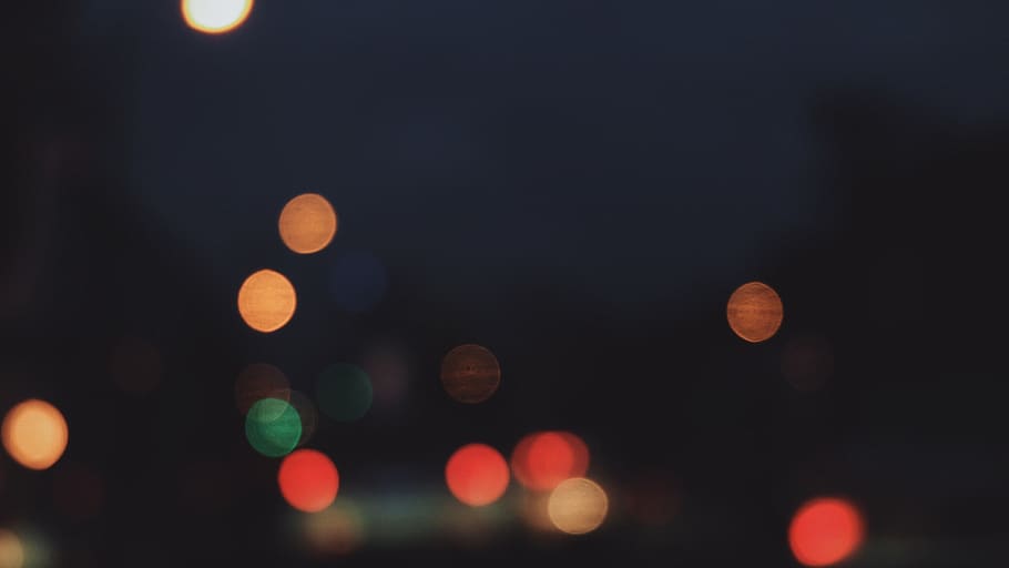 drive, night, dark, lights, bokeh, circle, geometric shape HD wallpaper