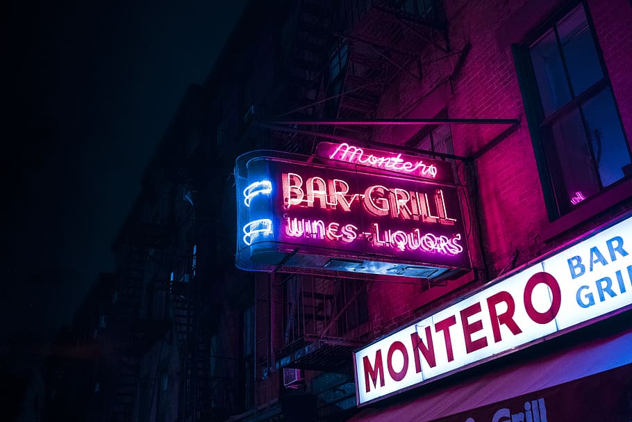 Montero Bar Grill signage, building, united states, urban, city