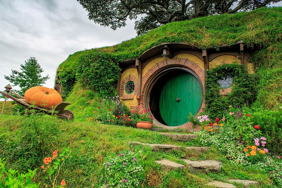 nature, summer, grass, travel, landscape, hobbit, movie set, HD wallpaper