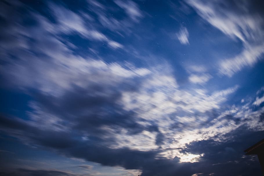blue sky during daytime, nature, outdoors, cloud, weather, cumulus HD wallpaper