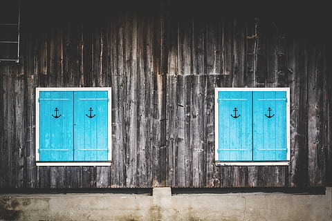 Brown Wooden Frame, anchor, architecture, blue, building, color HD wallpaper