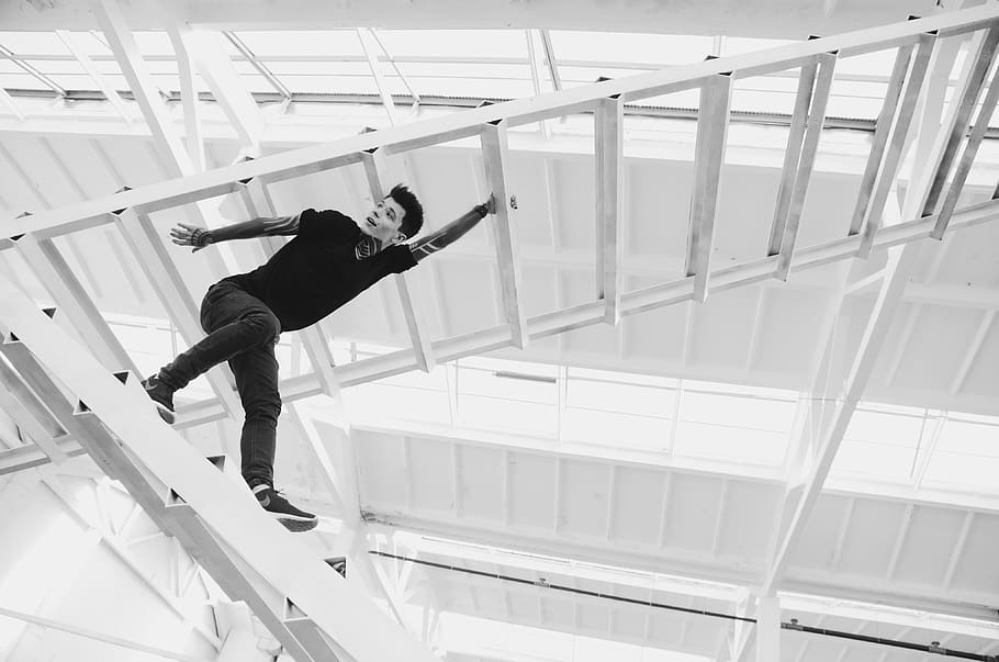 man standing on stairs, person, human, ukraine, kyiv city, architecture HD wallpaper