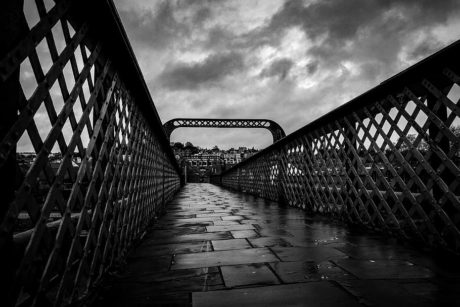 built structure, architecture, cloud - sky, bridge, the way forward HD wallpaper