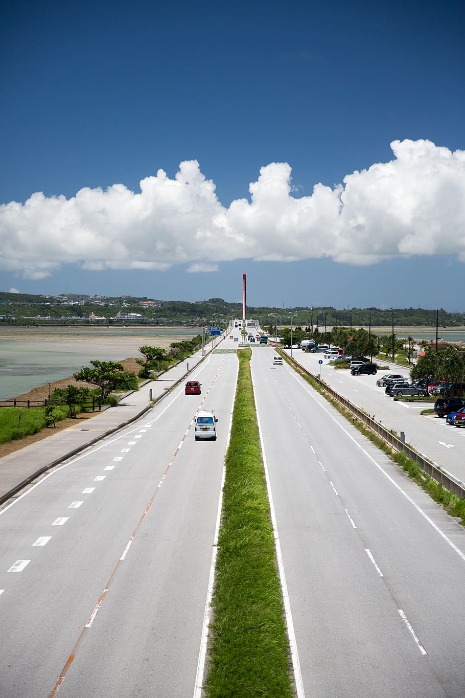 road, sky, transportation, cloud - sky, direction, the way forward HD wallpaper