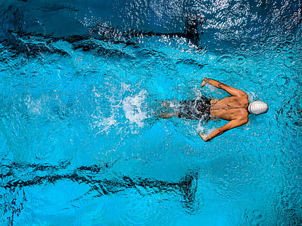 Person Swimming on Body of Water, action, athlete, blue, diver HD wallpaper