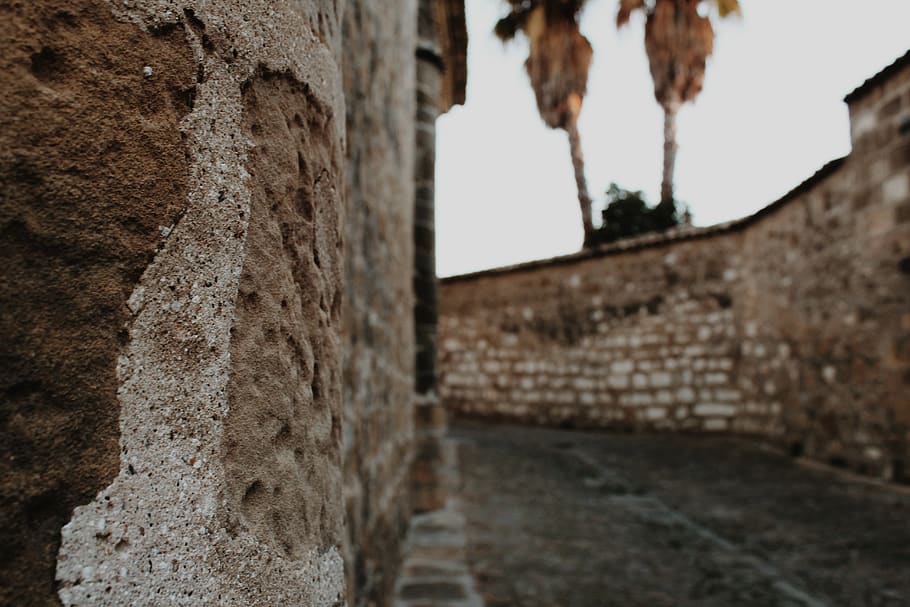 spain, cuenca, rock, vintage, old, tree, street, wall, built structure HD wallpaper