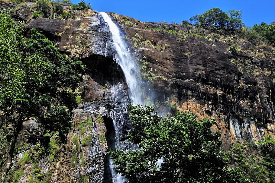 cascade, wet, nature, waterfall, monolithic part of the waters HD wallpaper