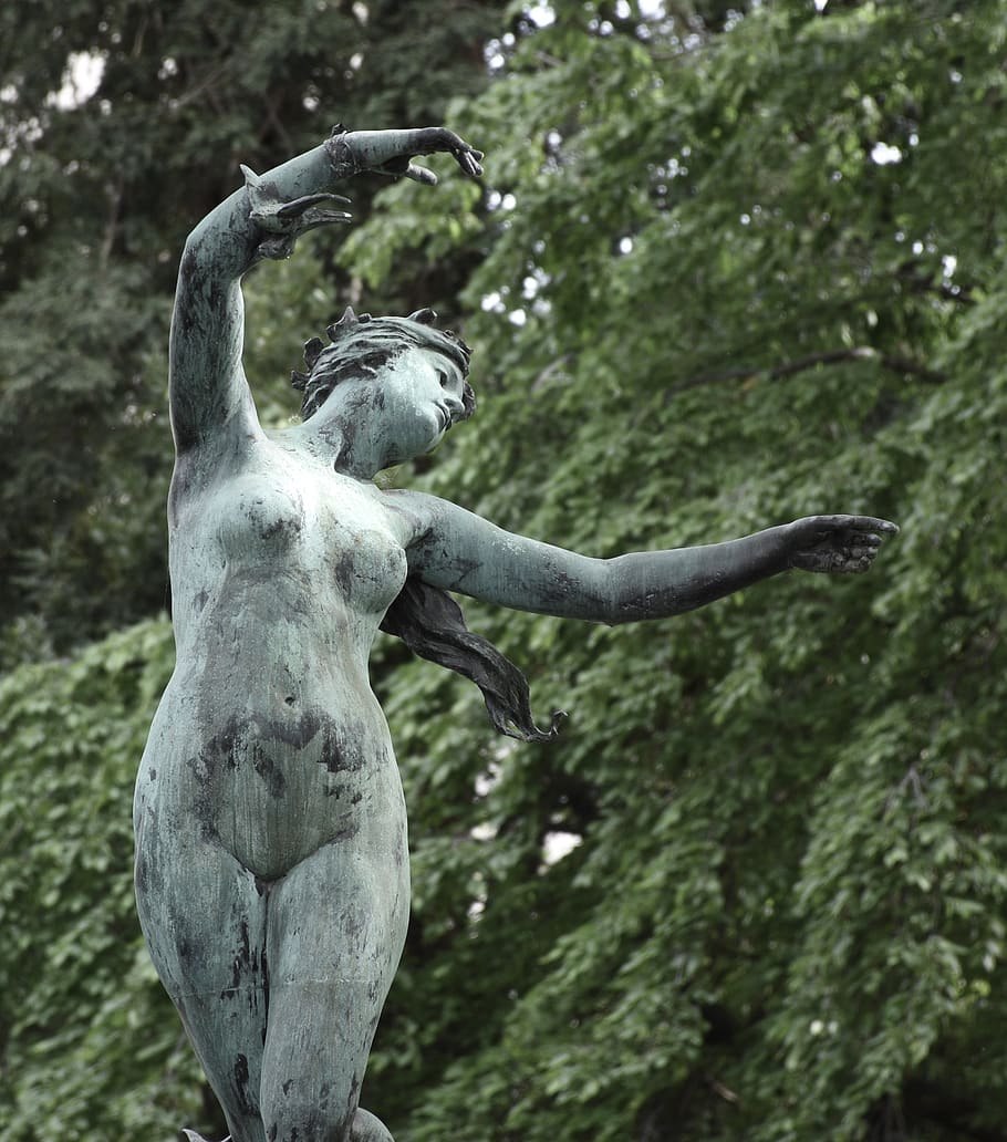 statue, figurine, marble, stone, carving, female, feminine HD wallpaper