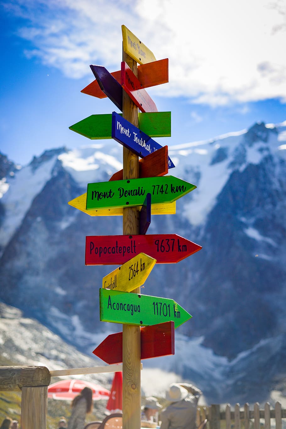 assorted arrow signage, communication, mountain, sky, text, cloud - sky HD wallpaper