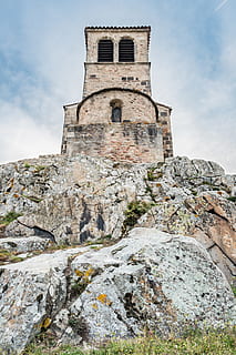 building on stone, architecture, ruins, tower, church, rubble HD wallpaper