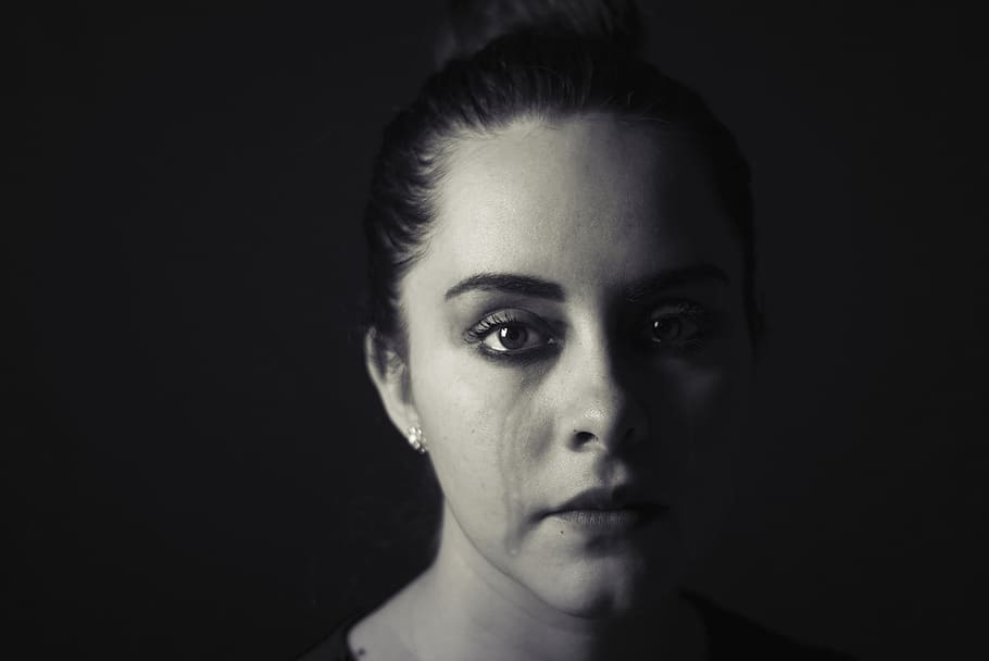 attractive, beautiful, crying, dark, female, girl, person, portrait HD wallpaper