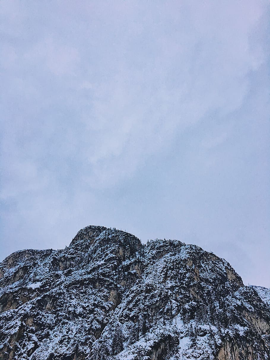 italy, san vito, lago di braies, snow, mountain, cold, sky, HD wallpaper