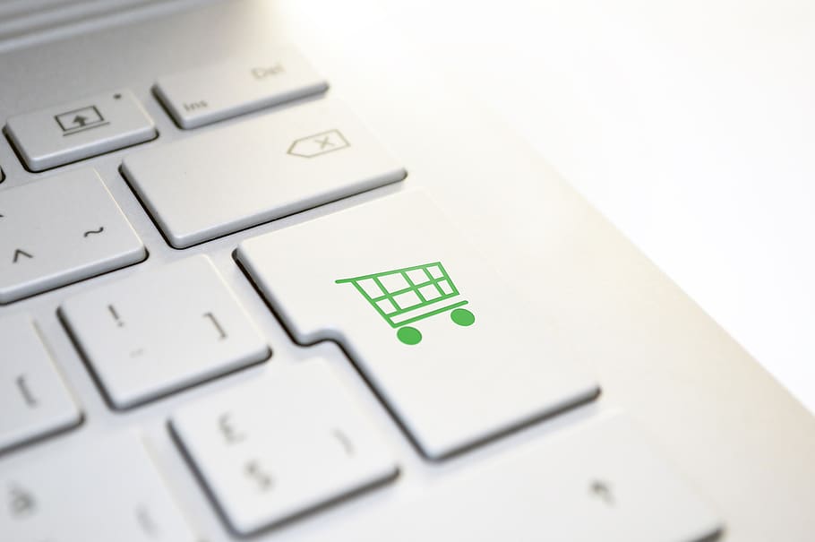 buy, shopping cart, keyboard, online, sale, business, internet, HD wallpaper