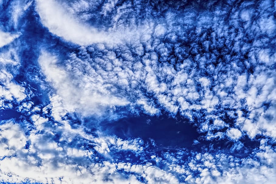 Clouds, blue sky, daylight, sunny, cloud - sky, backgrounds, space HD wallpaper