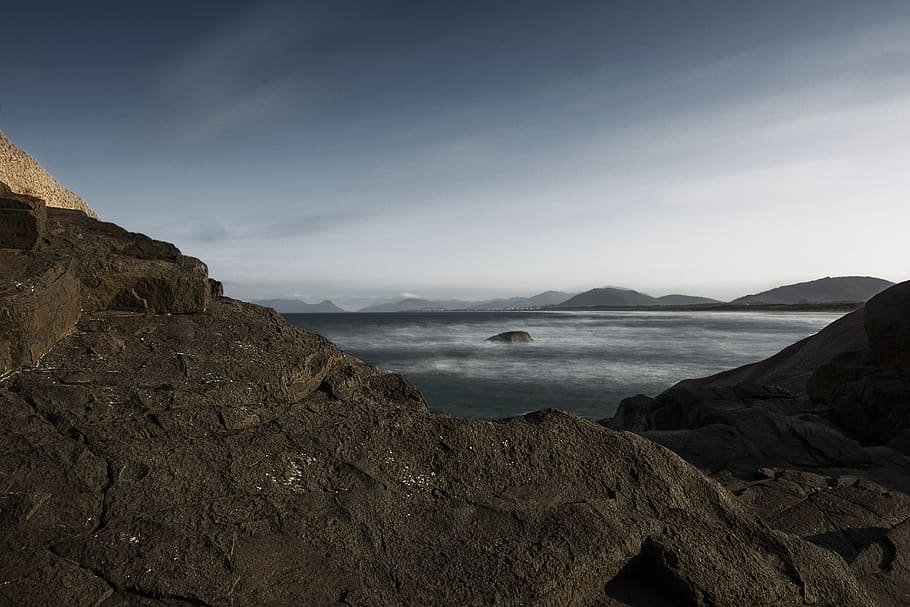 brazil, florianópolis, praia, beach, rocks, water, pedra, wind HD wallpaper