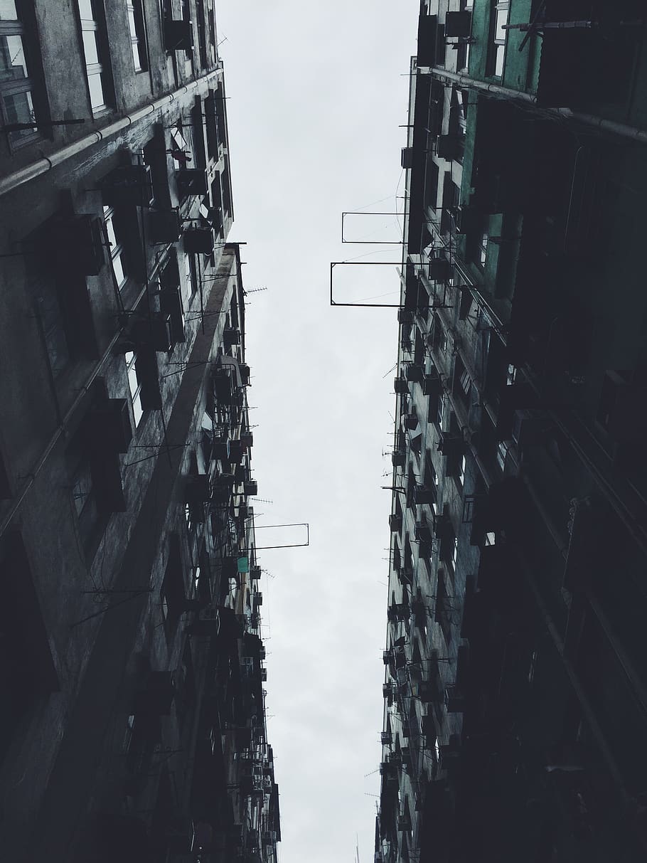 gray concrete condominiums, hong kong, building, 12 tin kwong rd HD wallpaper