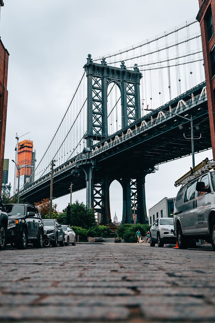 Brick Street Under Urban Bridge Photo, Urban Life, Architecture, HD wallpaper