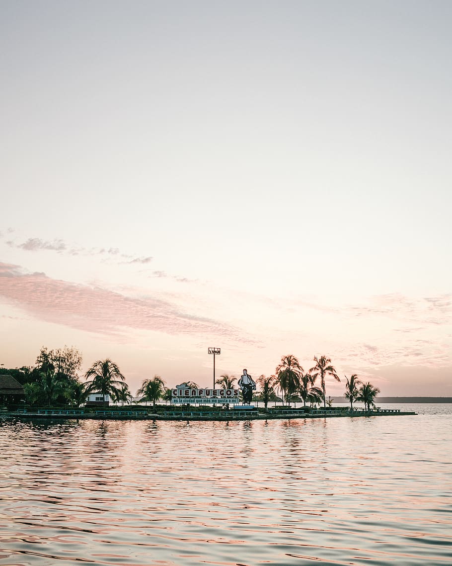 cuba, cienfuegos, pink, sunset, sunrise, tropical, travel, latin america, HD wallpaper