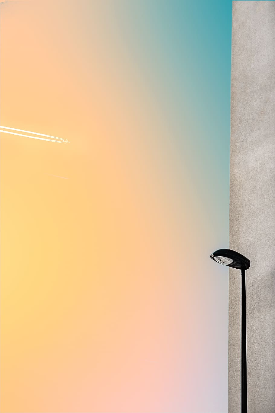 black light post, sky, no people, street light, lighting equipment HD wallpaper