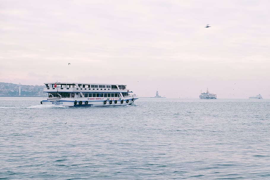 turkey, beşiktaş, ship, cloudy, sea, istanbul, city, ferry HD wallpaper