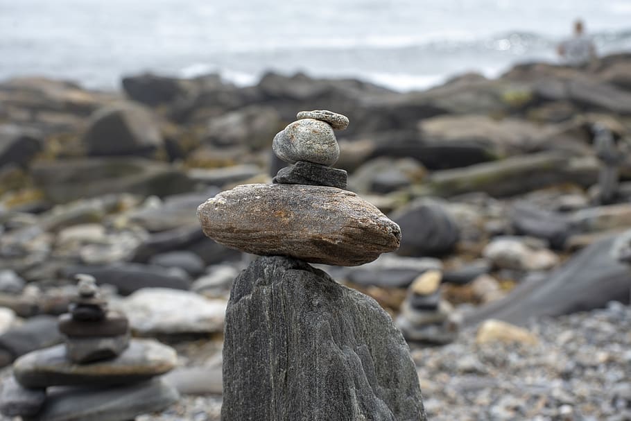 gravity stone, rubble, pebble, rock, human, person, fungus, promontory HD wallpaper
