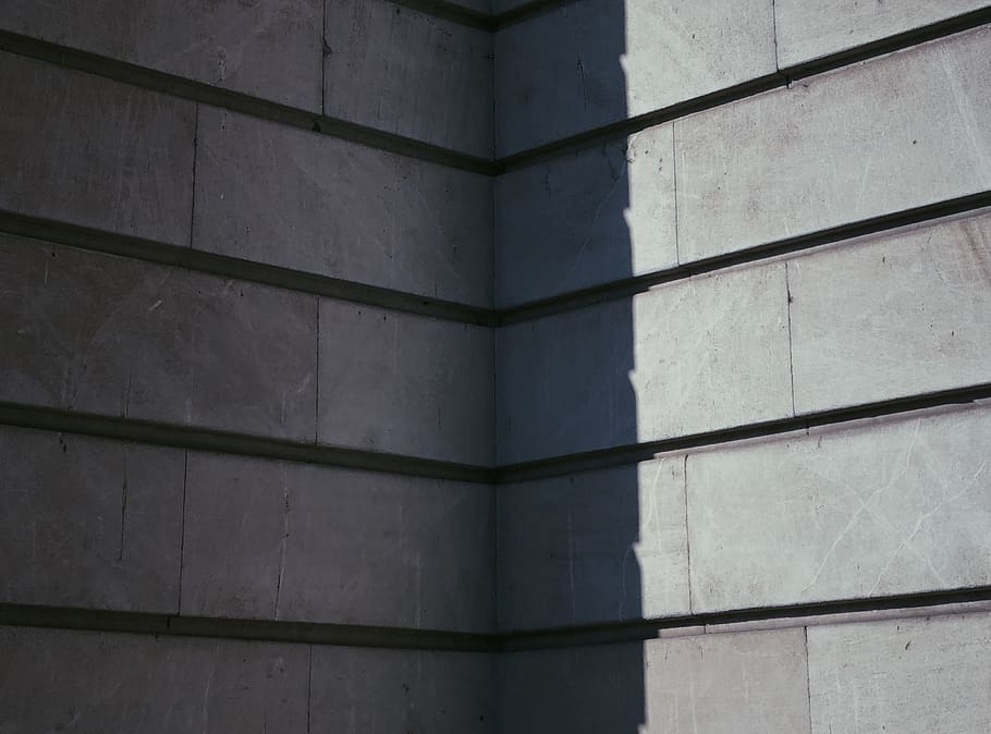 silhouette on concrete wall, grey, building, urban, town, high rise HD wallpaper