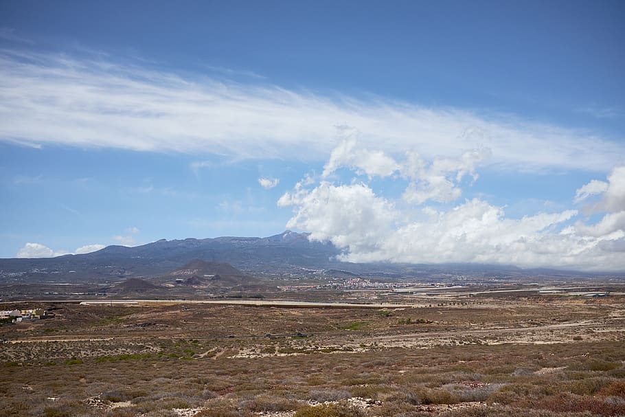 tenerife, spain, clouds, mountain, summer, mountains, sky, horizontal HD wallpaper