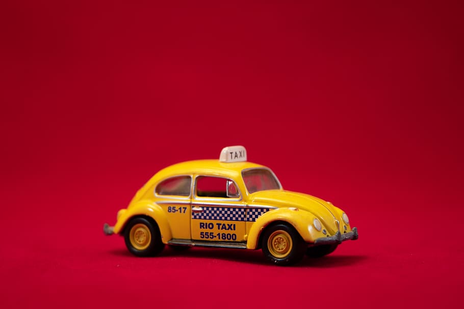 yellow Volkswagen Beetle coupe, car, mode of transportation, colored background HD wallpaper