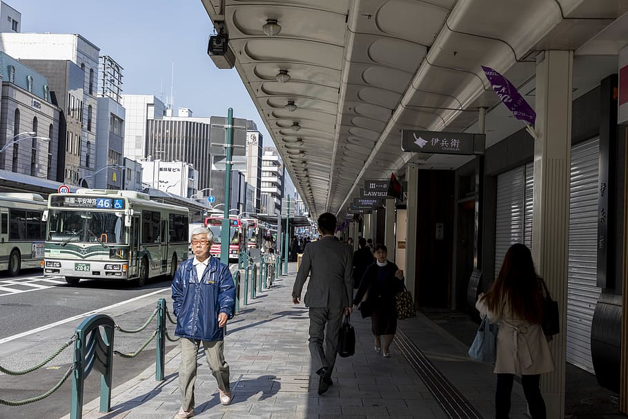 japan, streets, walking, architecture, built structure, real people HD wallpaper