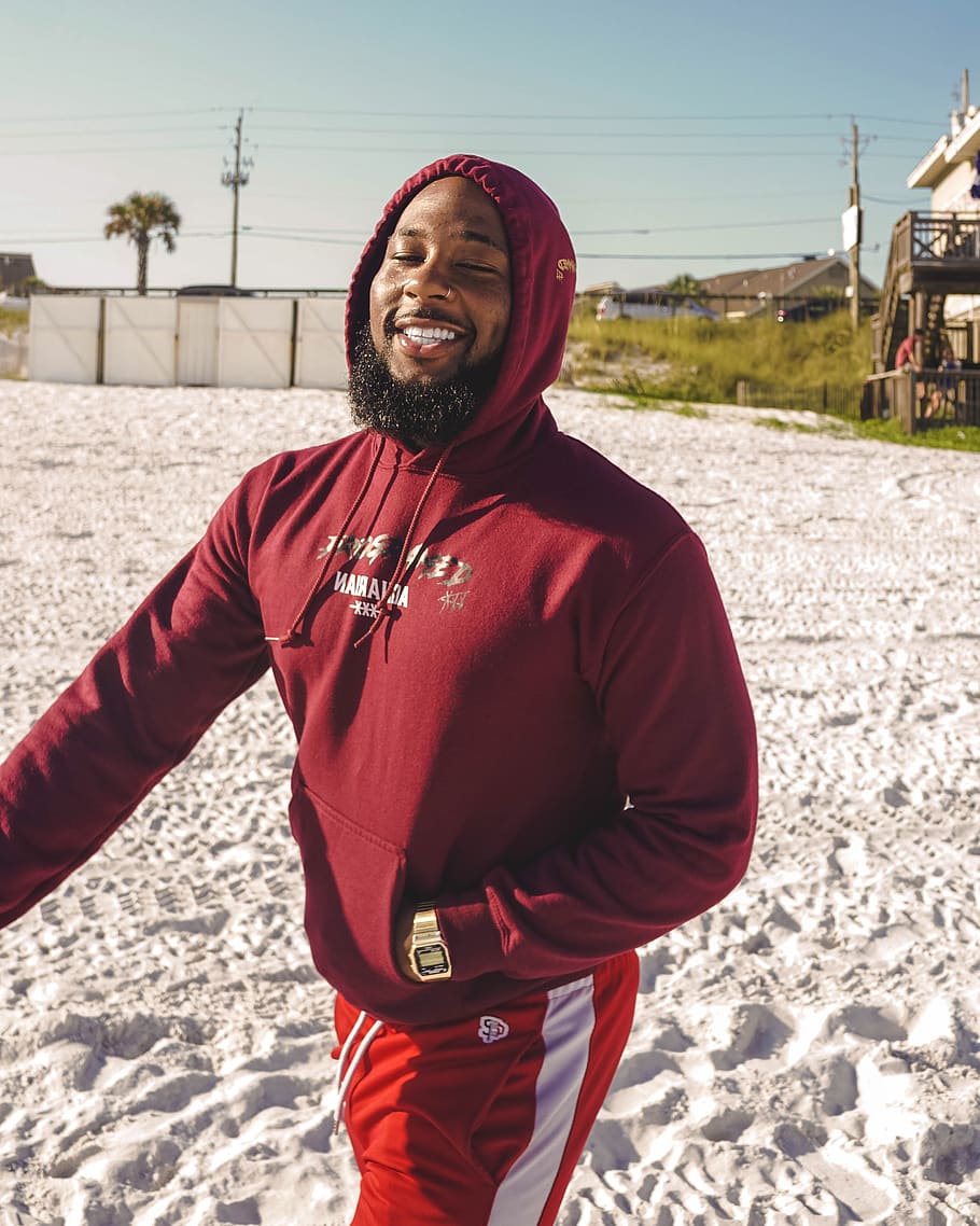Man Wearing Hoodie While Standing on Snow Ground, beard, cold HD wallpaper