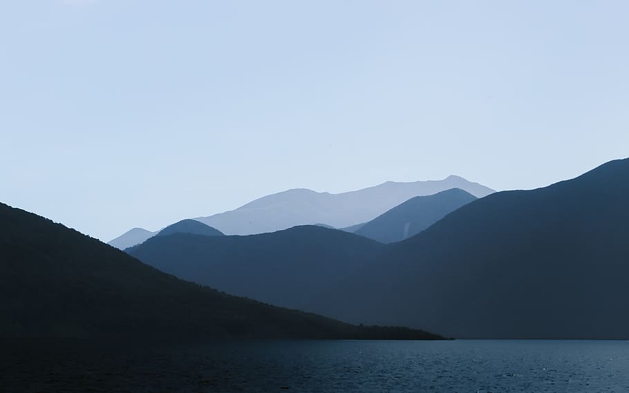 Photo of Mountains Near Body of Water, dark, environment, idyllic HD wallpaper