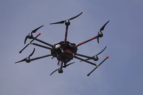 drone, flight, sky, flying, quadrocopter, remotely, watch, electronics HD wallpaper