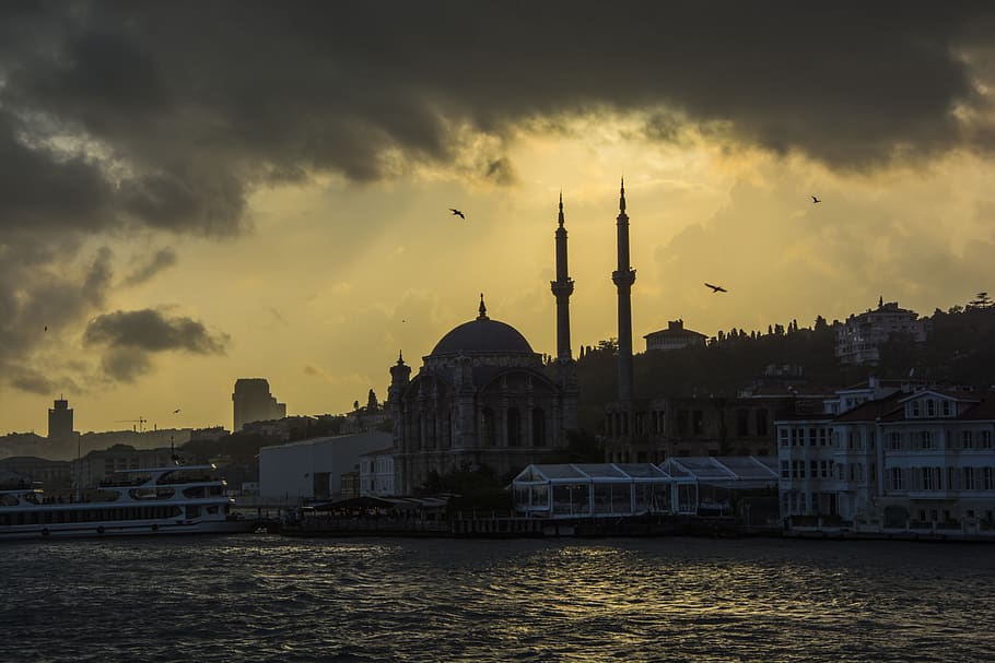 HD wallpaper: sunset, istanbul, turkey, background, architecture ...