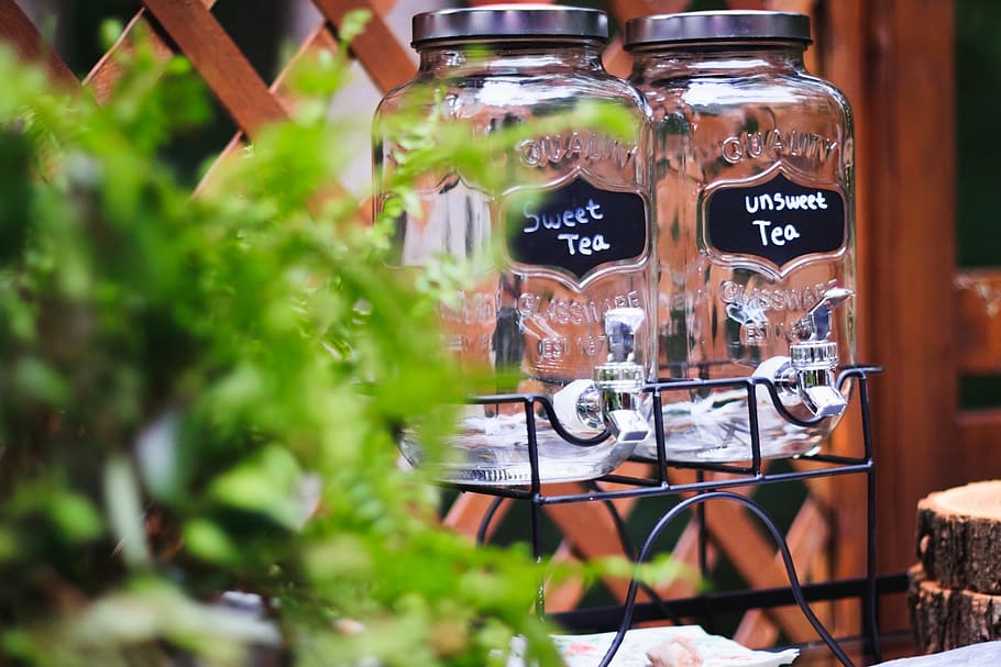 Two Clear Glass Jars On Black Rack, containers, empty, transparent HD wallpaper