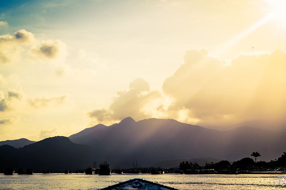 sky, mountain, cloud - sky, mountain range, sunlight, beauty in nature HD wallpaper