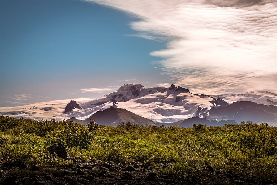 green trees on mountain, nature, outdoors, mountain range, iceland HD wallpaper
