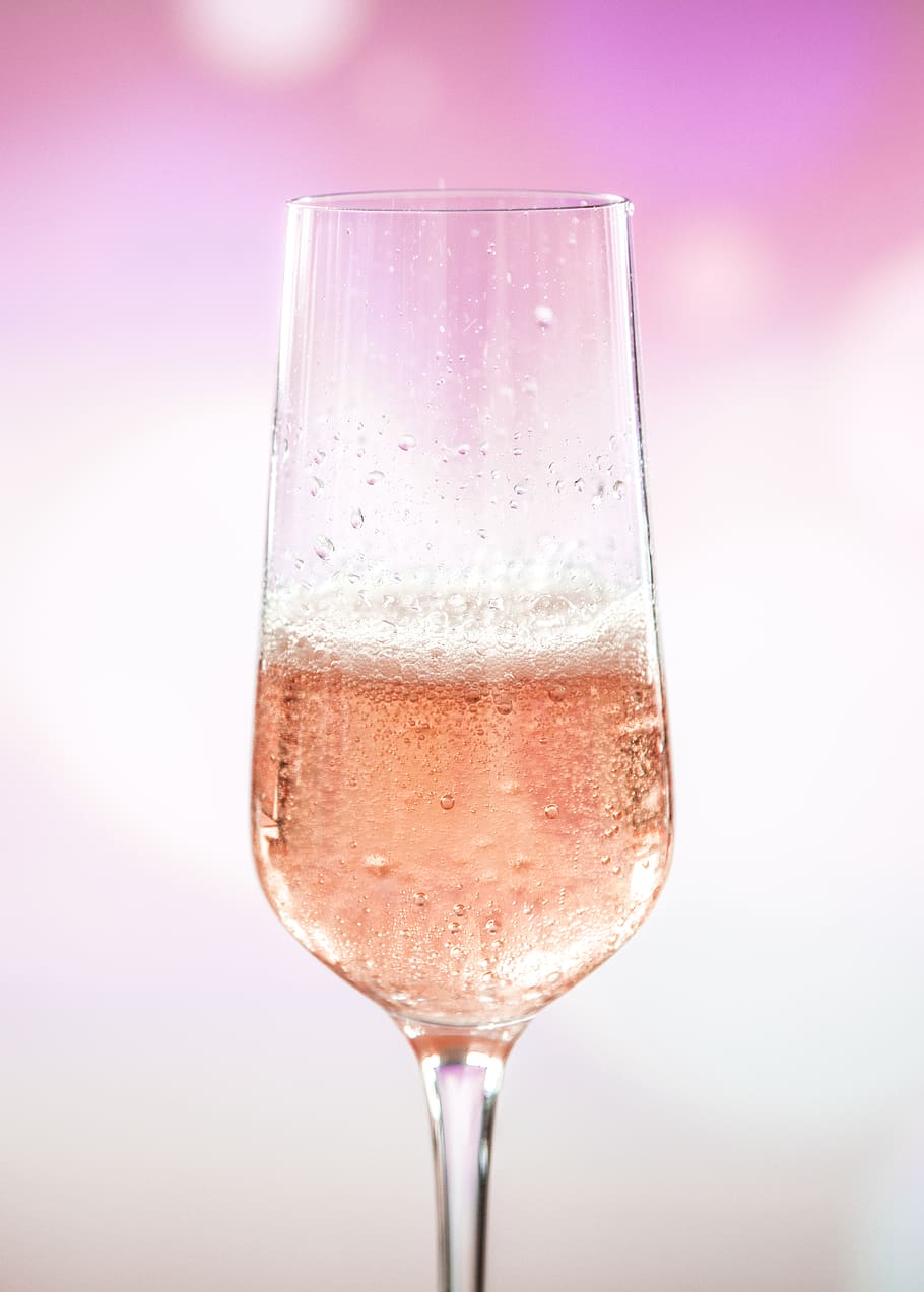 Clear Champagne Flute With Liquid, alcohol, alcoholic beverage