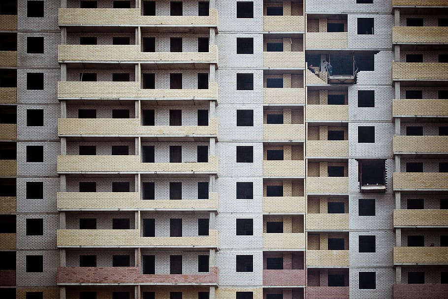 building, urban, architecture, bricks, yellow, apartment, city HD wallpaper