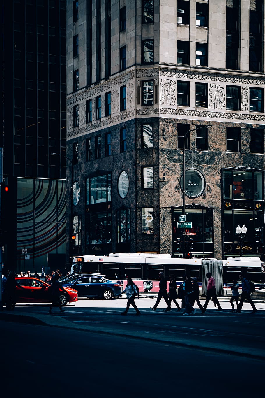 Brown Concrete Building, architecture, business, cars, city, crossing HD wallpaper